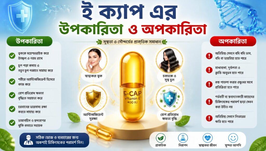ই ক্যাপ এর উপকারিতা ও অপকারিতা