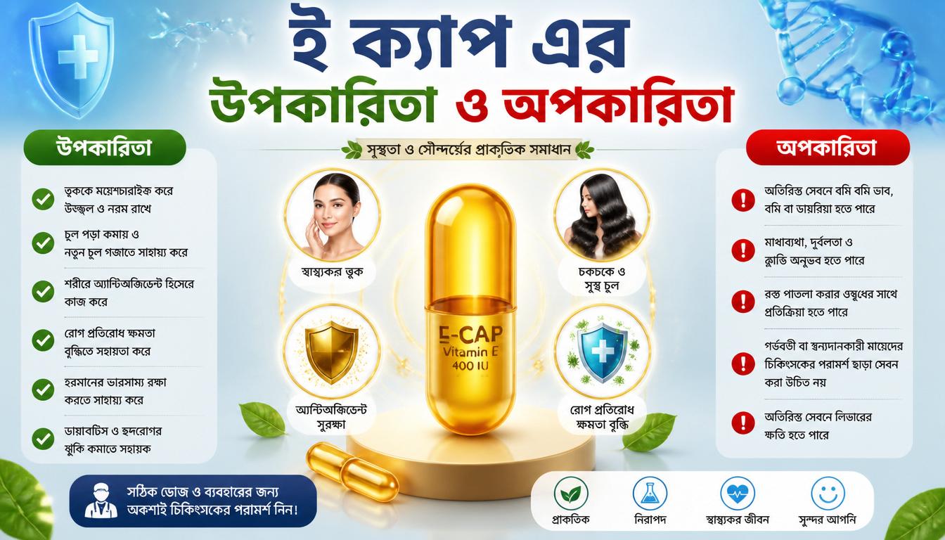 ই ক্যাপ এর উপকারিতা ও অপকারিতা